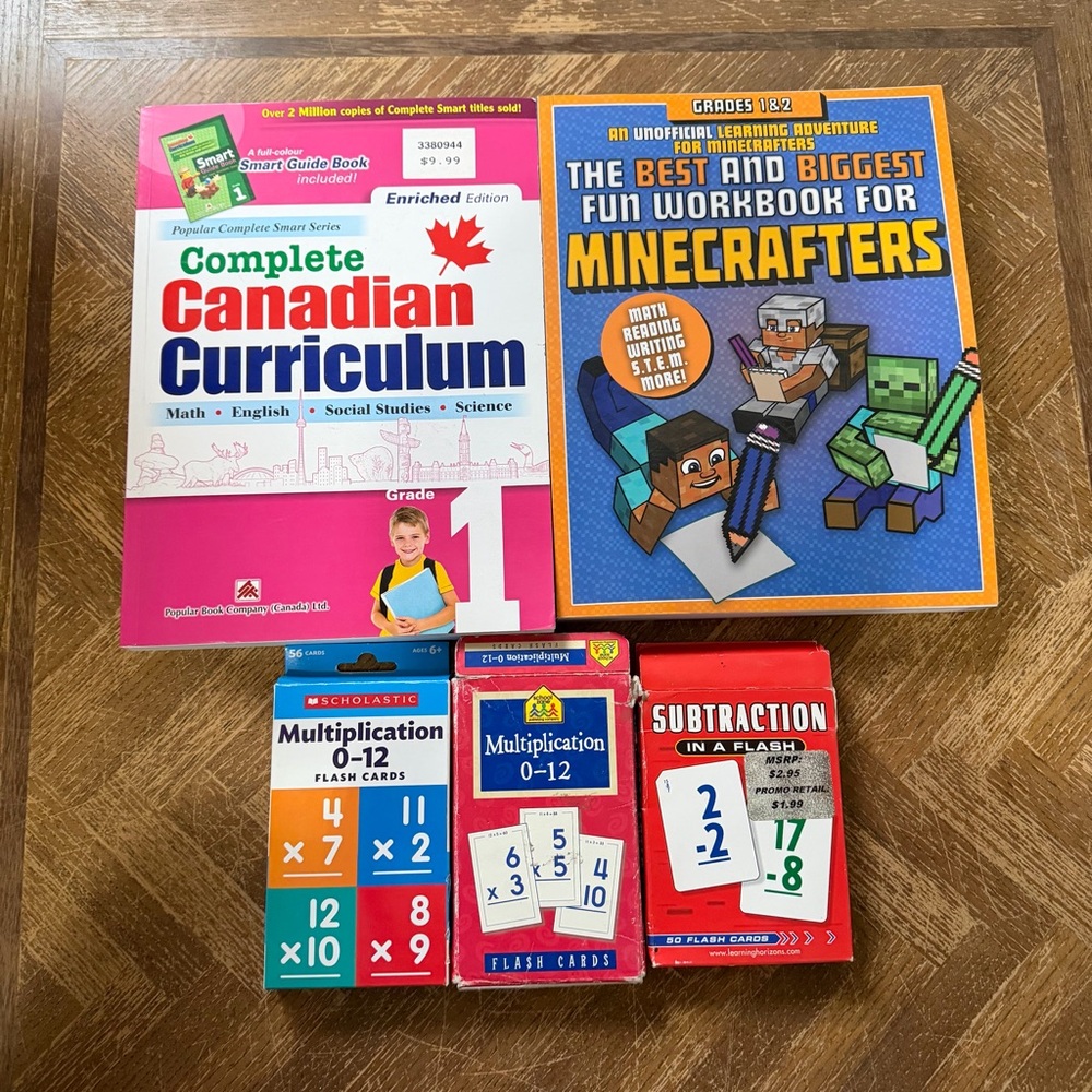 Educational Workbooks and Flash Card Set